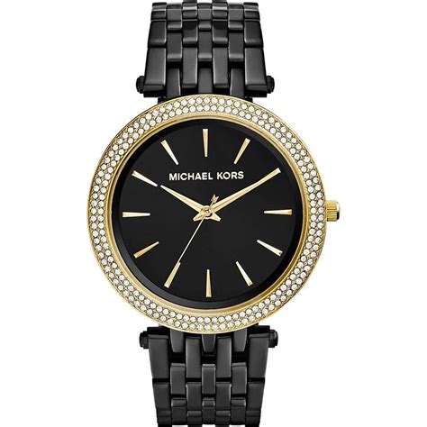 michael kors uhr schwarz leder|Michael Kors damenuhrn.